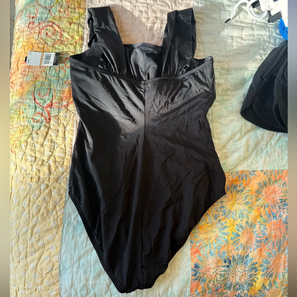 NWT Jantzen Black One-Piece Swimsuit in Size 12 - Picture 4 of 7